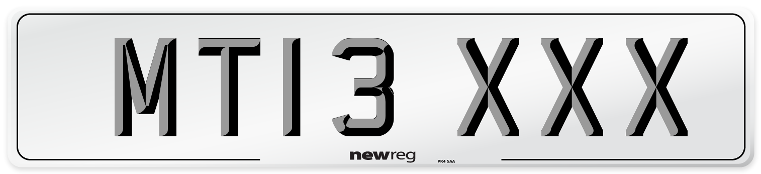 MT13 XXX Number Plate from New Reg